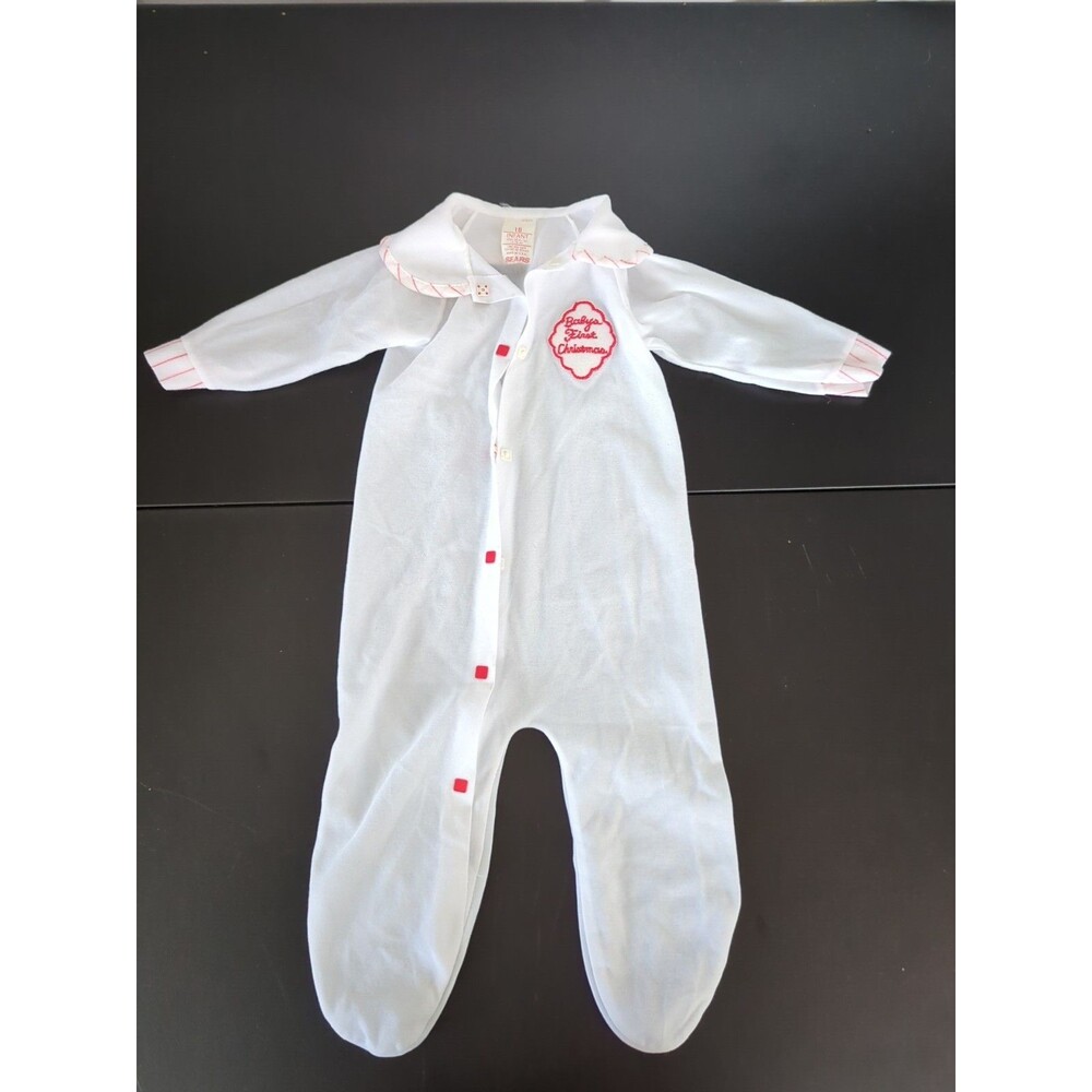 Sears Infant Babys First Christmas Jumpsuit One Piece 0-3
